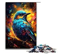 Puzzle Adult Colorful Psychedelic Sparrow Jigsaws 1000 Pieces Wooden Jigsaw for Kids Age 12 Years Up Challenging Game 1000 PCS(75x50cm)