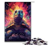 Puzzle Adult Colorful Psychedelic Turtle Jigsaws 1000 Pieces Wooden Jigsaw for Kids Age 12 Years Up Challenging Game 1000 PCS(75x50cm)