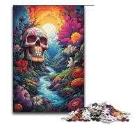 Puzzle Adult Colorful Skeleton World Jigsaws 1000 Pieces Wooden Jigsaw for Kids Age 12 Years Up Challenging Game 1000 PCS(38x26cm)