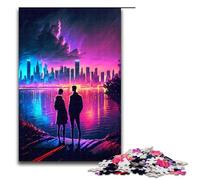 Puzzle Adult Couple Lake Landscape Jigsaws 1000 Pieces Wooden Jigsaw for Kids Age 12 Years Up Challenging Game 1000 PCS(75x50cm)
