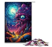Puzzle Adult Deep Sea Colorful Psychedelic Jigsaws 1000 Pieces Wooden Jigsaw for Kids Age 12 Years Up Challenging Game 1000 PCS(75x50cm)
