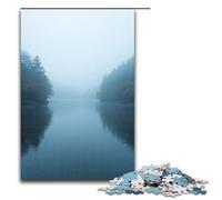 Puzzle Adult Fog-covered River Jigsaws 1000 Pieces Wooden Jigsaw for Kids Age 12 Years Up Challenging Game 1000 PCS(75x50cm)