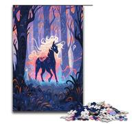 Puzzle Adult Forest Unicorn Jigsaws 1000 Pieces Wooden Jigsaw for Kids Age 12 Years Up Challenging Game 1000 PCS(75x50cm)