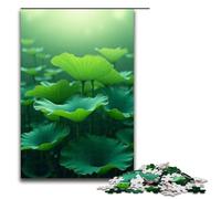 Puzzle Adult Lotus Leaf Field Jigsaws 1000 Pieces Wooden Jigsaw for Kids Age 12 Years Up Challenging Game 1000 PCS(75x50cm)