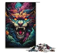 Puzzle Adult Mysterious Painting Beast Jigsaws 1000 Pieces Wooden Jigsaw for Kids Age 12 Years Up Challenging Game 1000 PCS(38x26cm)