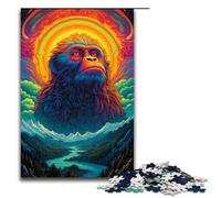 Puzzle Adult Psychedelic Color Golden Monkey Jigsaws 1000 Pieces Wooden Jigsaw for Kids Age 14 Years Up Challenging Game 1000 PCS(75x50cm)