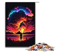Puzzle Adult Sky on Fire Jigsaws 1000 Pieces Wooden Jigsaw for Kids Age 12 Years Up Challenging Game 1000 PCS