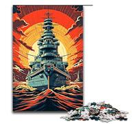 Puzzle Adult Vintage Warships Jigsaws 1000 Pieces Wooden Jigsaw for Kids Age 12 Years Up Challenging Game 1000 PCS(75x50cm)
