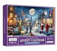 Puzzle Advent Calendar, 1008 Pieces Countdown Calendar Christmas Snow House 24 Days Jigsaw, Christmas Vacation Advent Calendar for Party Favors, Kids, Toddlers, Adults