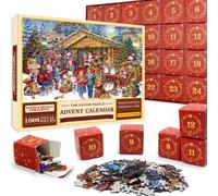 Puzzle Advent Calendars 2025-1008 Pieces 24 Days | Christmas Countdown Jigsaw Puzzle for Adults Kids - Stocking Stuffers, Holiday Family Toy Game, 27.56x119.69 Inch, Cardboard, Home Decor Gift