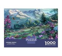 Puzzle Alpine Meadow with Deer Jigsaw 1000 Pieces Adults Educational Games Home Decoration, Great Gift Adults Challenging 52x38cm/1000pcs