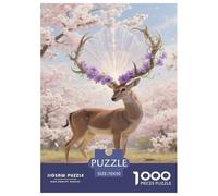 Puzzle Antelope 1000 Pieces Challenge Game for Adults,Cherry Blossom Impossible Jigsaw Puzzles 1000 Piece Educational Game Home Decoration 70x50cm/1000pcs