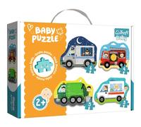 Trefl 36071 Fahrzeuge und Berufe From 3 to 6 parts, 4 sets, Baby Classic, for children aged 2 and over puzzle, Vehicles and Occupations