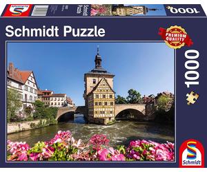 Puzzle Bamberg, Regnitz and the old town hall 1000pc