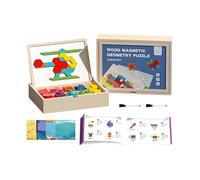 Puzzle Blocks - Wooden Magnetic STEM Educational Toy and Question Manual, Sturdy Wood Construction for Youth Sons Daughters Sisters Brothers | Educational STEM Play Travel Home Classroom