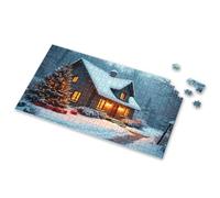 Puzzle Board A Cozy Cabin In The Snow With Christmas Decorations Picture Puzzle Puzzles 500 Pieces 1500 Piece Puzzle(500PCS)
