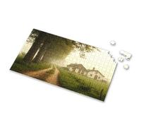 Puzzle Board A Peaceful Rural Scene With A Dirt Road Leading To A Farmhouse On A Foggy Morning Picture Puzzle Puzzles For Toddlers 2-4 Toys & Games(500PCS)