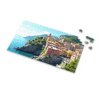Puzzle Board Colorful Buildings On A Cliff Overlooking The Sea Picture Puzzle Kids Toys For Girls Puzzle(1000PCS)