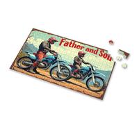 Puzzle Board Father And Son On Dirt Bikes Picture Puzzle Kids Toys For Girls Puzzle(300PCS)