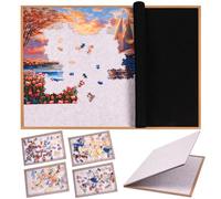Puzzle Board for 1500 Pieces, Foldable Jigsaw Puzzle Board 35.4" x 26.18" with 4 Sorting Trays, 2-in-1 Folding Puzzle Table, Felt Puzzle Mat, Portable Puzzle Organizer Storage Board for Adults
