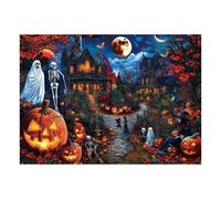 Puzzle Board, Interactive Halloween Puzzles for Adults, 1000 Piece Haunted House with Challenging Design, Jigsaw Game for Brain Teaser Fun, Indoor Leisure and Family Activity, 27.56x19.69x0.19 Inches