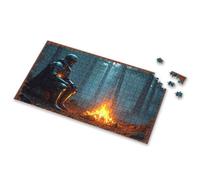 Puzzle Board Knight In Armor By The Campfire: A Mystical Forest Scene Picture Puzzle Toddler Toys Girl Toys Age 4-5(1000PCS)