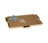 Relaxdays Puzzle Board, 6 Extendable Drawers, Jigsaws up to 1500 Pieces, Flat Work Surface, Wooden Table, Natural, Wood, 4.5 x 92 x 72 cm