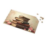 Puzzle Board Vintage Books And Flowers: A Classic Still Life Picture Puzzle Outfoxed Game For Kids Easter Gifts(500PCS)