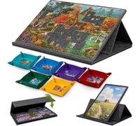 Puzzle Board with Cover and 6 Drawers, Tilting Puzzle Board with 2-in-1 Designed Stand & Cover, Lightweight Felt Jigsaw Storage with 6 Drawers for Adults, Portable Jigsaw Puzzle Table 1000 Pieces