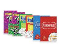Puzzle Book Bundle - 12 Pack Sudoku, Wordsearch & Crossword Books - Stocking Filler Mega Pack for Adults & Kids