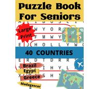 Puzzle book for Seniors : Large Print : 40 Countries: Word Seek book for adults and Seniors | Word Search Puzzle | 40 Pages | Large Size 8.5 x 11 inches | Search word puzzles