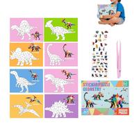Puzzle Book with Stickers - Collage Creation Kit, Activity Books with Numbered Stickers for Children, Educational Activities for Home School Travel, Boys Girls Plane, Car, Christmas, Birthday