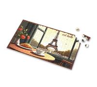 Puzzle Books For Adults Parisian Morning: Croissant, Coffee, And Eiffel Tower View Picture Puzzle Puzzles 500 Pieces For Adults 300 Piece Puzzles(300PCS)