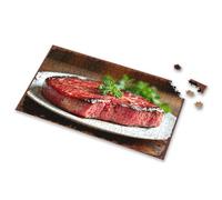 Puzzle Books For Adults Perfectly Seared Steak With Fresh Herbs On A White Plate Picture Puzzle Puzzle 500 Pieces Puzzle Board(1000PCS)