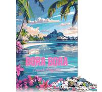 Puzzle Bora Bora French Polynesia 500 Piece Jigsaw Puzzle for Adults And Wooden Jigsaw Puzzles Suitable for Adults And Teens 18+ Gift For Birthdays 500pcs (52x38cm)