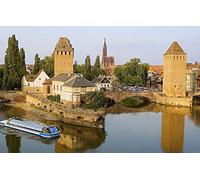 Puzzle boy 500 Pieces City Sky Bridge River Ship Tower Cathedral Church Strasbourg France 52x38CM