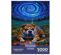 Puzzle Bulldog 1000 Piece Challenge Toy for Adults,Fantasy Starry Sky Impossible Jigsaw Puzzles 1000 Piece Educational Game Home Decoration 38x26cm/1000pcs
