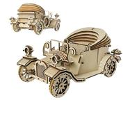 Puzzle Car - 8.27x4.53 Vintage Model Kit for Creative Buildings, Hobby Craft with Authentic, Detailed Design for Adults, Birthday, Christmas, Holidays, Natural Wood, Toy