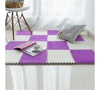 Puzzle Carpet Squares 80 Pcs 30x30cm Plush Foam Mats Square Interlocking Floor Mat(Purple+White,0.6cm thick)