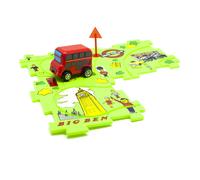 Puzzle Cars London Bus, 16pc Motorized Set Road Signs Accessories 3+