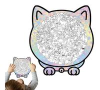 Puzzle Cats - Irregular Decoration with Photo Frame, 135 Pieces Wooden Puzzle for Adults with Storage Box | For Friend and Lover Animals Living Room Bookcase
