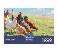 Puzzle Chickens 1000 Pieces Challenge Game for Adults,Idyllic Farm Impossible Jigsaw Puzzles 1000 Piece Educational Game Home Decoration 70x50cm/1000pcs