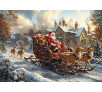 puzzle Christmas Small Jigsaws Pieces for Adults 75x50cm,1000pcs Wooden Difficult 1000 Piece Jigsaw Puzzles Deer Decompressing IQ Game Game Challenge Toy for Adults and Kids Age 14 Years Up P-932