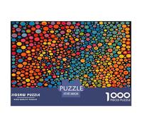 Puzzle Colorful Dots 1000 Piece Challenge Toy for Adults,Visual Art Impossible Jigsaw Puzzles 1000 Piece Educational Games Puzzle Gifts 38x26cm/1000pcs