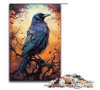 Puzzle Colorful Fantasy Crow 1000 Piece Jigsaw Wooden for Adults & Kids Age 12 Up Family Fun Puzzle1000 PCS(38x26cm)