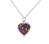 Puzzle Colorful Mosaic Urn Necklaces for Ashes Human Pet Cremation Jewelry Keepsake with Funnel Filler Kit