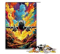 Puzzle Colorful Psychedelic War Planes 1000 Piece Jigsaw Wooden for Adults & Kids Age 12 Up Family Fun Puzzle 1000 PCS(75x50cm)
