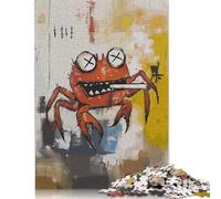 Puzzle Cool Smoking Crab Art 500 Piece Jigsaw Puzzle for Adults And Wooden Jigsaw Puzzles Suitable for Adults And Teens 18+ Gift For Birthdays 500pcs (52x38cm)
