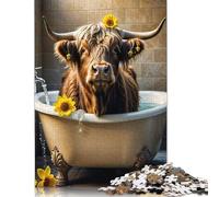 Puzzle Cow Bathroom Funny 500 Piece Jigsaw Puzzle for Adults And Wooden Jigsaw Puzzles Suitable for Adults And Teens 18+ Gift For Birthdays 500pcs (52x38cm)