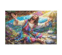 Puzzle Creativity with Jesus Blessing Religious Faith Spiritual 1000 Piece Adult Puzzle Fun Engaging And Perfect for Home Leisure 1000 PCS（75x50cm）